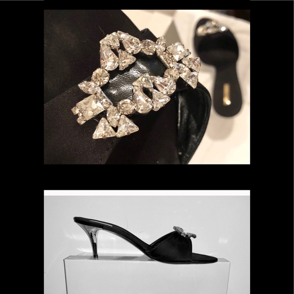 Mario Bologna Jeweled Stiletto Mules